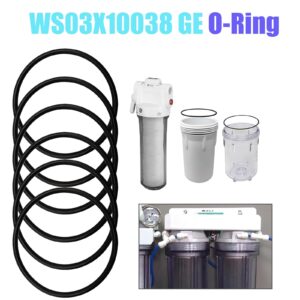 WS03X10038 GE O-Ring Compatible with KWGE25RG GXWH01C, CXWH08C, GXWH04F, GXWH20F, GXWH20S, GXRM10 & GX1S01R 2.5 Inch Water Filter Housing Gasket(6/Pack)