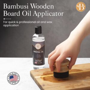 Cutting Board Oil Applicator - Brush for Applying Mineral Oil, Wax, and Wood Oil on Cutting Boards, Butcher Blocks, Bamboo, and Wooden Utensils - Oil Applicator for Sealing Maintaining Wood Surfaces