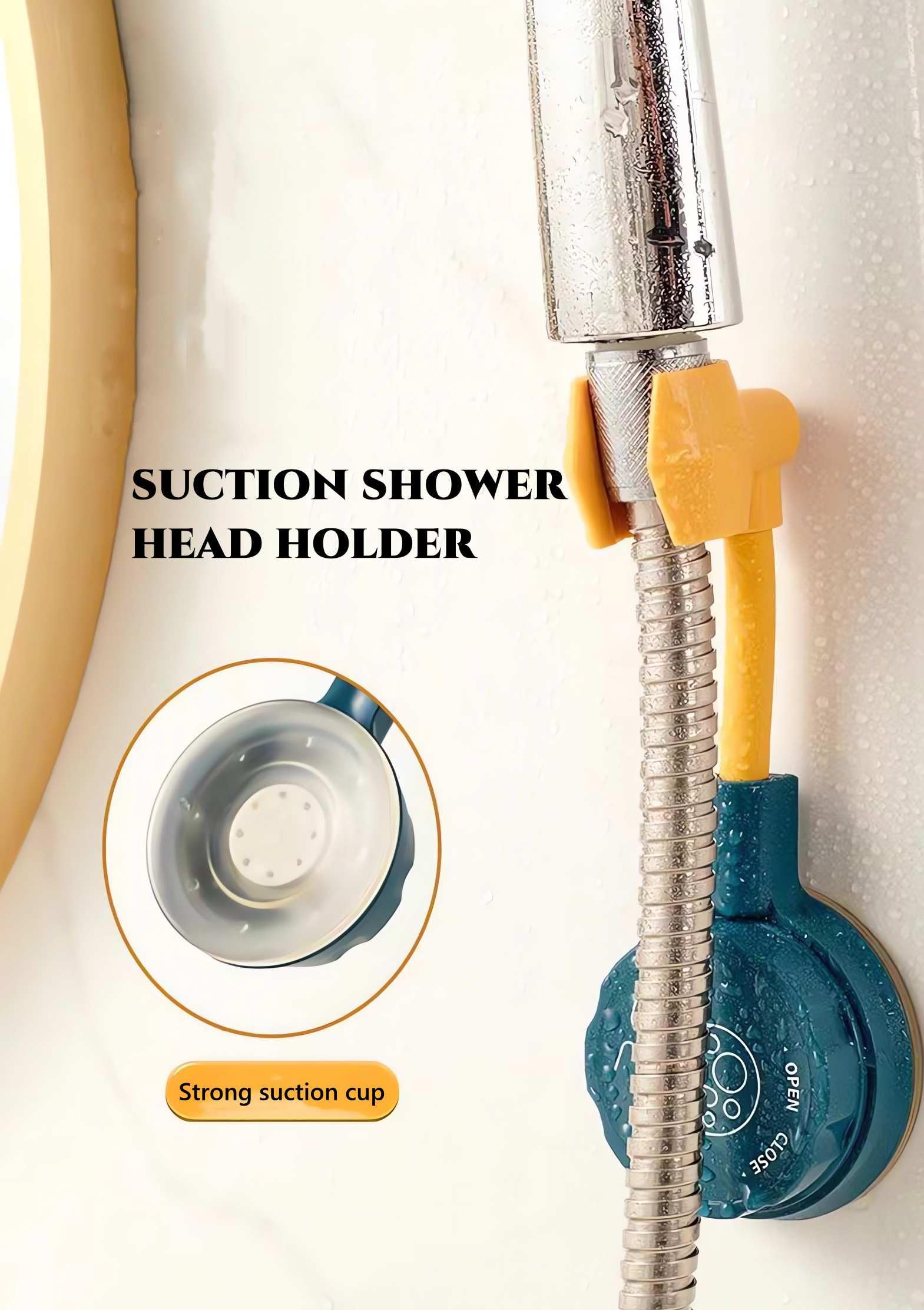 Adjustable Suction Cup Shower Head, Wall Mount Holder for Handheld Wand, Removable Handheld Showerhead