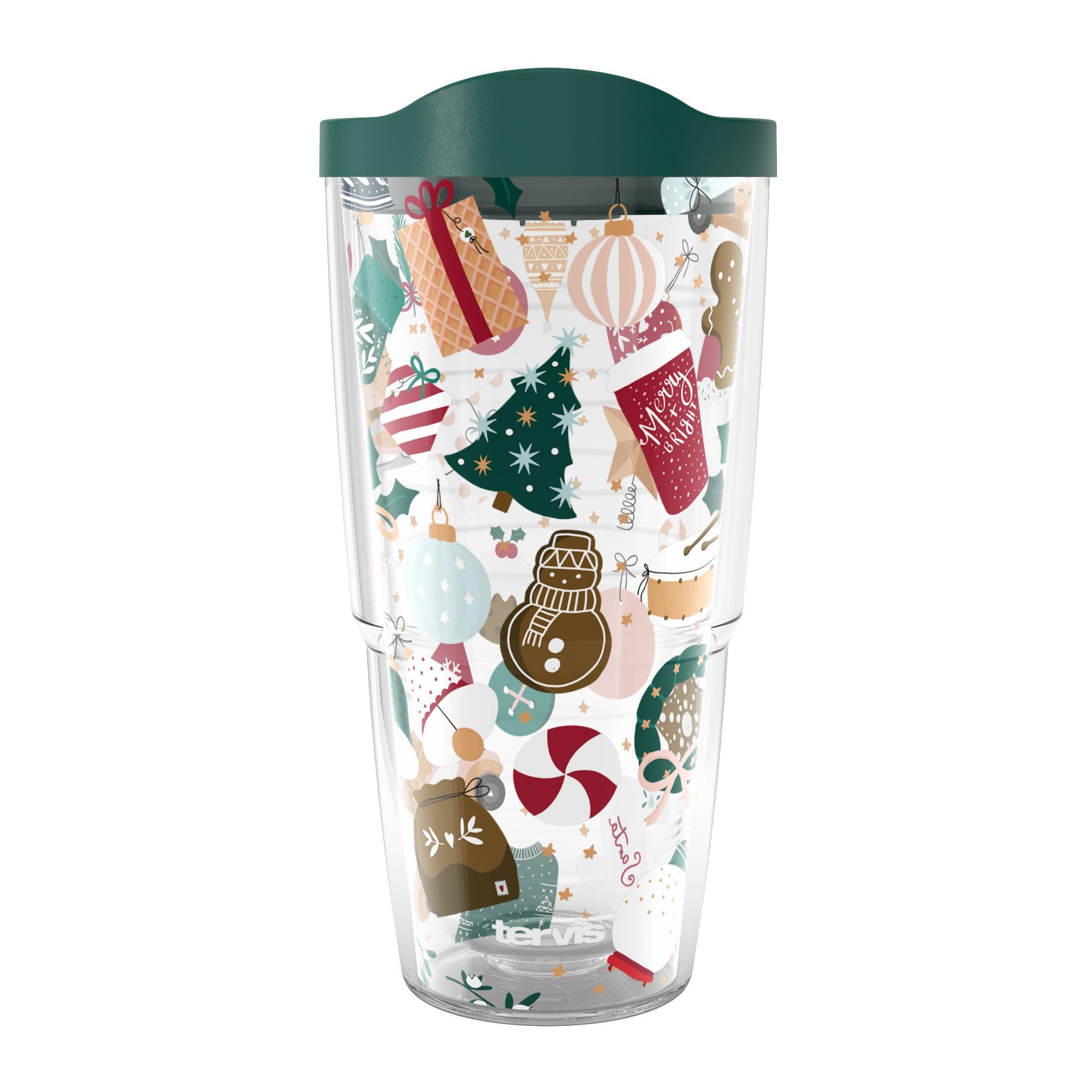 Tervis Christmas - Holiday Yule Icons Made in USA Double Walled Insulated Tumbler Travel Cup Keeps Drinks Cold & Hot, 24oz, Classic