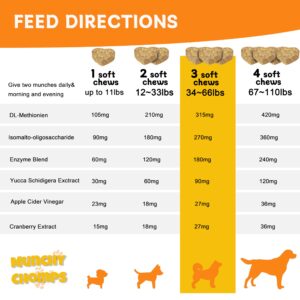 Munchy Chomps Lawn Guard Munch for Dogs - Supports Urinary Tract & Gut Health - Prevents Yellow Spots on Grass - with DL-Methionine, Fiber & Probiotics (Cranberry)