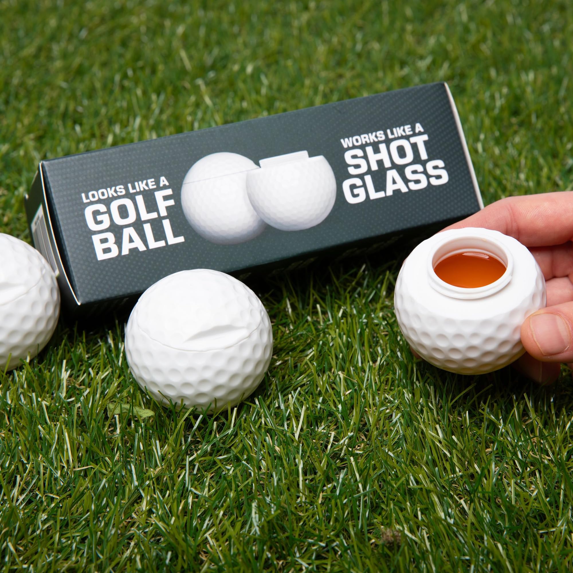 Golf Shots - Golf Ball Shaped Shot Glass, White