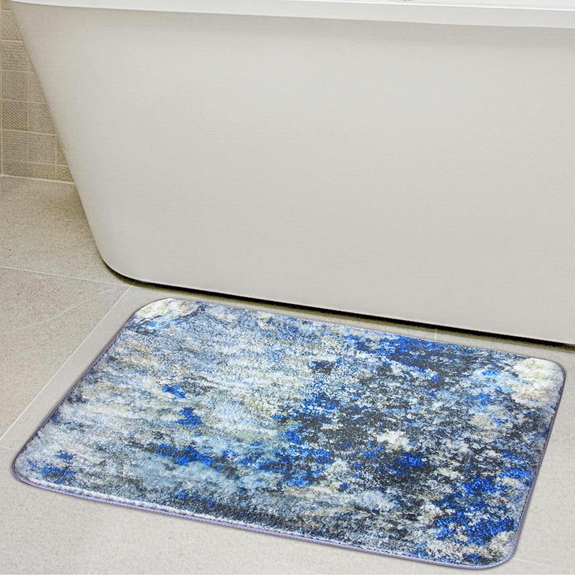 Giant Floor Scatter Area Rug - 36" x 24" Bathroom Rugs Non Slip Washable Throw Rugs - Perfect as Indoor Kitchen mats, Door mats, Living Room Rugs, Bathroom mat & More! | Rubber Backed Rugs (Kyoto)