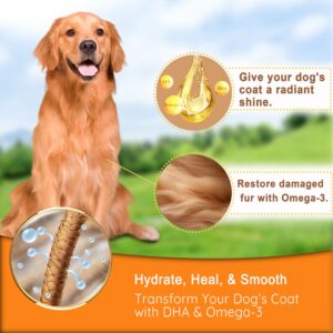 Munchy Chomps Salmon Oil for Dogs - Coat Health & Immunity Boost with Omega 3 Fatty Acids & Antioxidants - Promotes Radiant Coat & Skin Protection (Bacon)