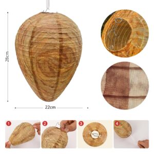 4 Packs of Fake Wasp Nests, Waterproof Material Wasps Nests