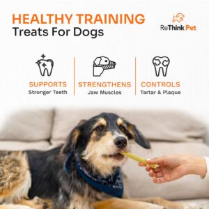 ReThink Pet Pack of 9 Rawhide Sticks Protein Rich with Beef, Lamb & Chicken, All Natural, Healthy, Great Tasting Special Reward as Dog Treats, Long Lasting Dog Chew, Suitable for Puppy Small Dogs