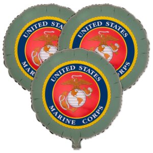 u.s. marines official seal balloons (3 pcs.)! 3 mylar balloons featuring the marines emblem! great for your marines’ birthday, homecoming, graduation & more. by havercamp