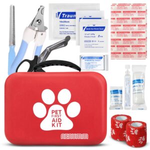 nenumm adventure medical pet first aid kit for dogs & cats - waterproof, lightweight eva emergency kit with organized storage, essential camping essentials, travel essentials