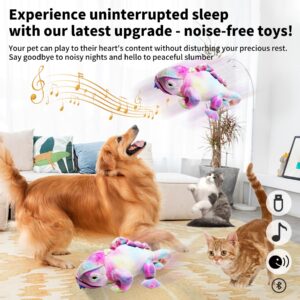 Letwearn Interactive Dog Toys, Upgrade Active Moving Pet Plush Toy for Boredom Talking and Singing Moving Dog Ball Washable Cartoon Pink Squeaky Lizard Chew Toy for Dog Cats