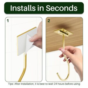 bussdis Folding Banana Hanger Hook Gold - Banana Holder Under Cabinet, Self Adhesive Banana Hook