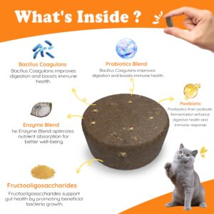 Munchy Chomps Probiotic Chews for Cats - Digestive & Immune Support with Prebiotics, Postbiotics & Enzymes - Promotes Gut Balance & Bowel Regularity (Salmon)