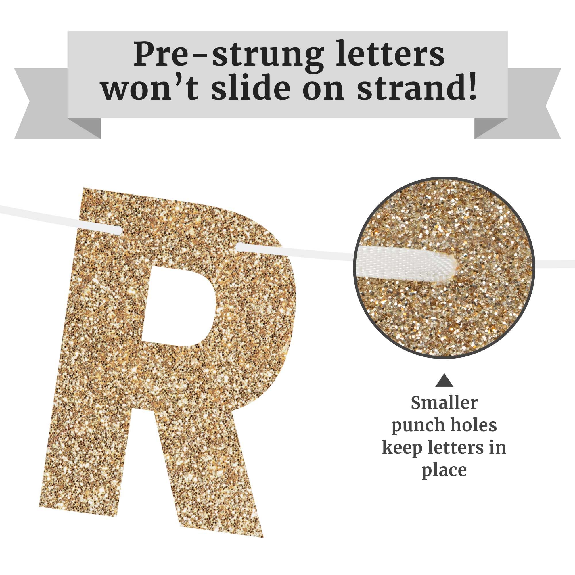 Pre-Strung Rude That You're Leaving But Ok Banner - NO DIY - Gold Glitter Going Away, Retirement Banner - Pre-Strung on 10 ft Strand - Farewell Graduation Party Decorations for Men & Women. Did we mention no DIY?