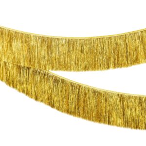 katchon, pack of 2 gold fringe banner - 6.5 feet | gold fringe garland, golden birthday party decorations, gold streamers party decorations | happy new year backdrop, new years eve party supplies 2025