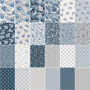 Serenity Blues Riley Blake 5-inch Stacker, 42 Precut Fabric Quilt Squares by Gerri Robinson, Assorted