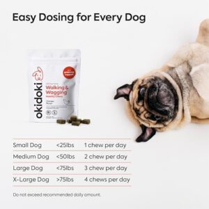 OKIDOKI Pets Mobility Chews Chiken for Dogs | Max Potency Hemp Extract |Balanced Mood & Behavior | Nervousness & Separation Anxiety Relief for Dogs | Dog Mobility Treat with Hemp Oil - Pack of 1