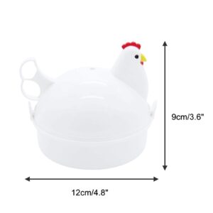 Generic Egg Steamer, Chicken Shape Microwave Egg Maker, Egg Scrambler with 4 Eggs Capacity | Eggs Poaching Tray Gadget, Egg Boiler Steamer Tool for Hard Boiled Eggs Poached Eggs Scrambled Eggs