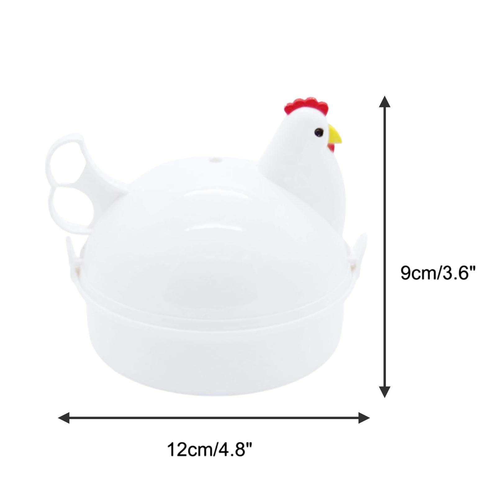 Generic Egg Steamer, Chicken Shape Microwave Egg Maker, Egg Scrambler with 4 Eggs Capacity | Eggs Poaching Tray Gadget, Egg Boiler Steamer Tool for Hard Boiled Eggs Poached Eggs Scrambled Eggs