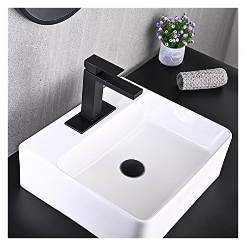 KMZSHPJNY Gold Bathroom Faucet Single Handle Vanity Faucet Farmhouse Bathroom Sink Faucet Bath Vessel Basin Faucet for Kitchen 6052 (Color : Black)