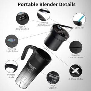 JzcsdkSIL Portable Blenders And Shakes Blender USB Rechargeable Handheld Blender Cup Sports Travel And Home Portable Blender Multifunctional Blender Cup Handheld Blender Portable Juicer