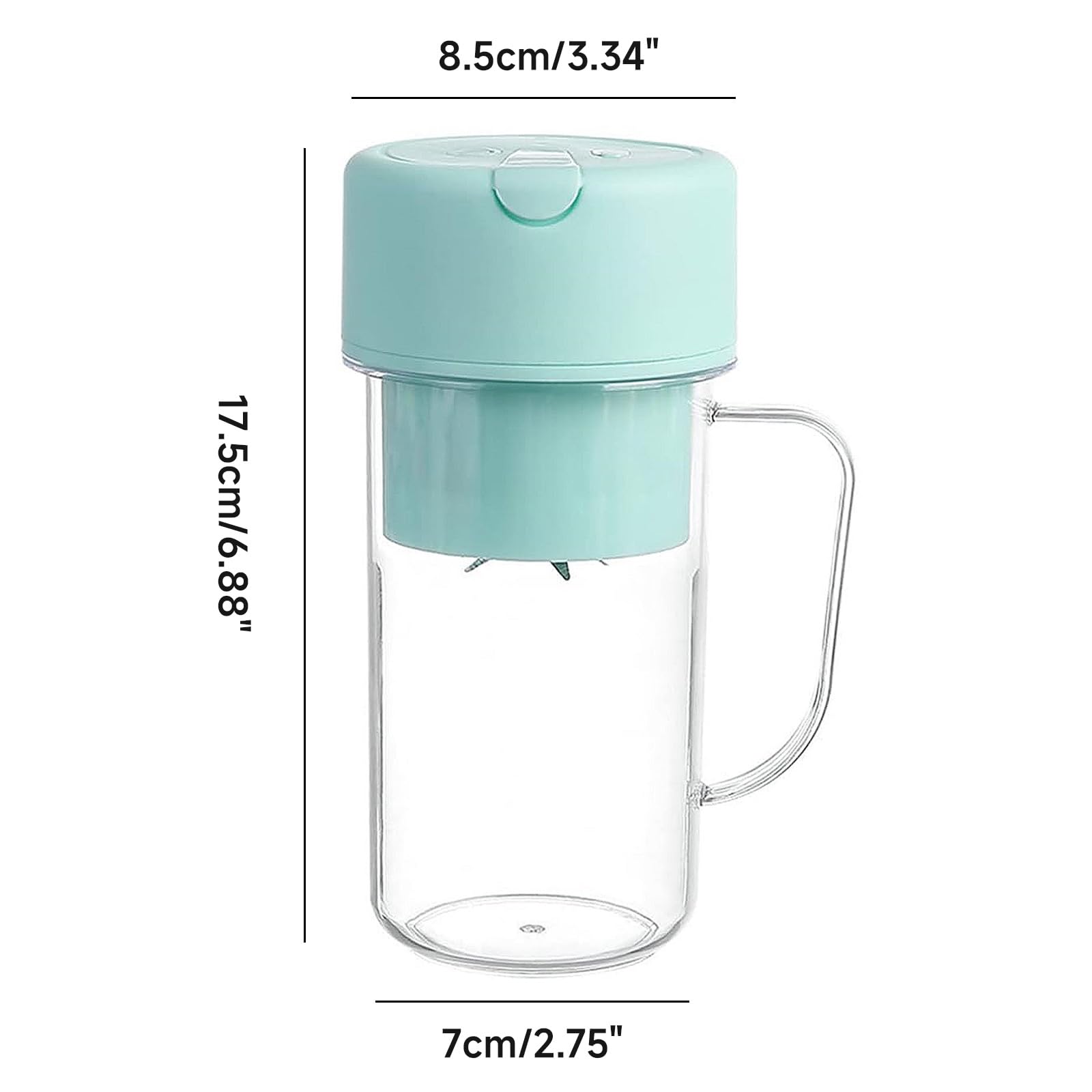 JzcsdkSIL Small Portable Blender 420ML Electric Juicer Fruit Mixers Rechargeable Blender Small Juicer With Handle Waterproof Portable Juicer Cup Blender, Green