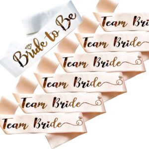 nauxiudsjs bride to be sash, bachelorette party supplies engagement party favors, bridal shower sashes bachelor decorations just married gift engaged decor accessories,rose gold