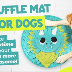 18” Dragon Dog Sniffing Mat - Easy to Clean Fleece Snuffle Mat for Dogs Small - Interactive Dog Toys for Bonding & Fun - Durable Snuffle Mat for Dogs Large Breed - Round Play Mat for Brain Exercise