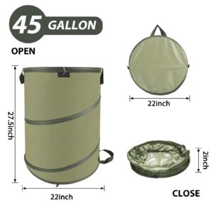 YUDI & GARDEN 45 Gallon-Collapsible Garden Bag,Collapsible Trash Can,Pop Up Trash Can,Collapsible Trash Can Camping,Pop Up Leaf Barrel,Reusable Yard Waste Bags for Patio,Leaf,Lawn,Camp