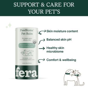 Fera Pet Organics Paw Biome Pet Balm for Dogs & Cats – Vet Created Relief & Nourishment for Nose, Paws, Elbows & Skin – with Organic Beeswax, Neem Oil, Lavender, Calendula & Lactobacillus Sakei – 2oz