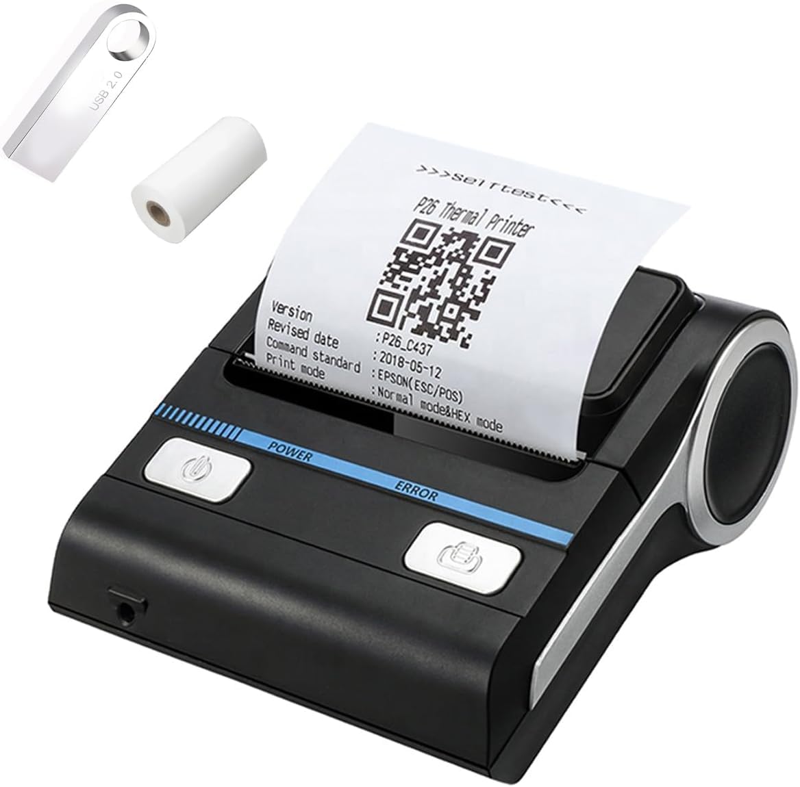 GZGYNADAST 80mm Bluetooth Portable Thermal Receipt Printer,only Compatible with Android/Windows, Can't Support iOS/ipad/MAC,3 inch Ticket Wireless Android Bill Invoice Printer for Small Business