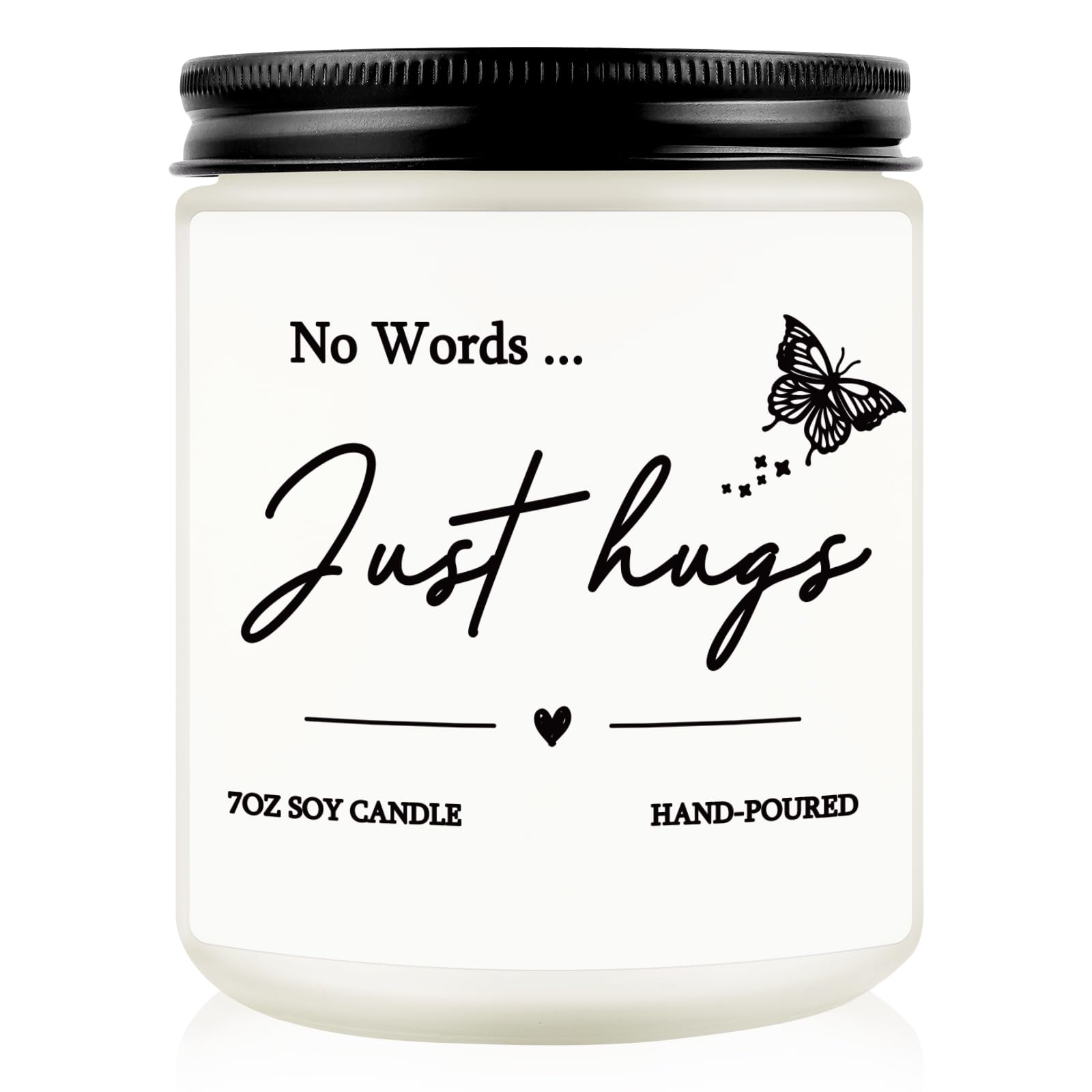 Sympathy Gifts for Loss of Loved One, No Words, Just Hugs Christmas in Heaven Memorial Gifts Candle Gifts, Thinking of You, Get Well Soon, Cheer Up, Bereavement Gifts,Comfort Condolence Candle