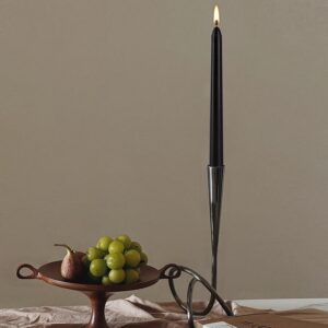 Black Taper Candles - Set of 24 Dripless Candles - 10 inch Tall, 3/4 inch Thick - 7.5 Hour Clean Burning