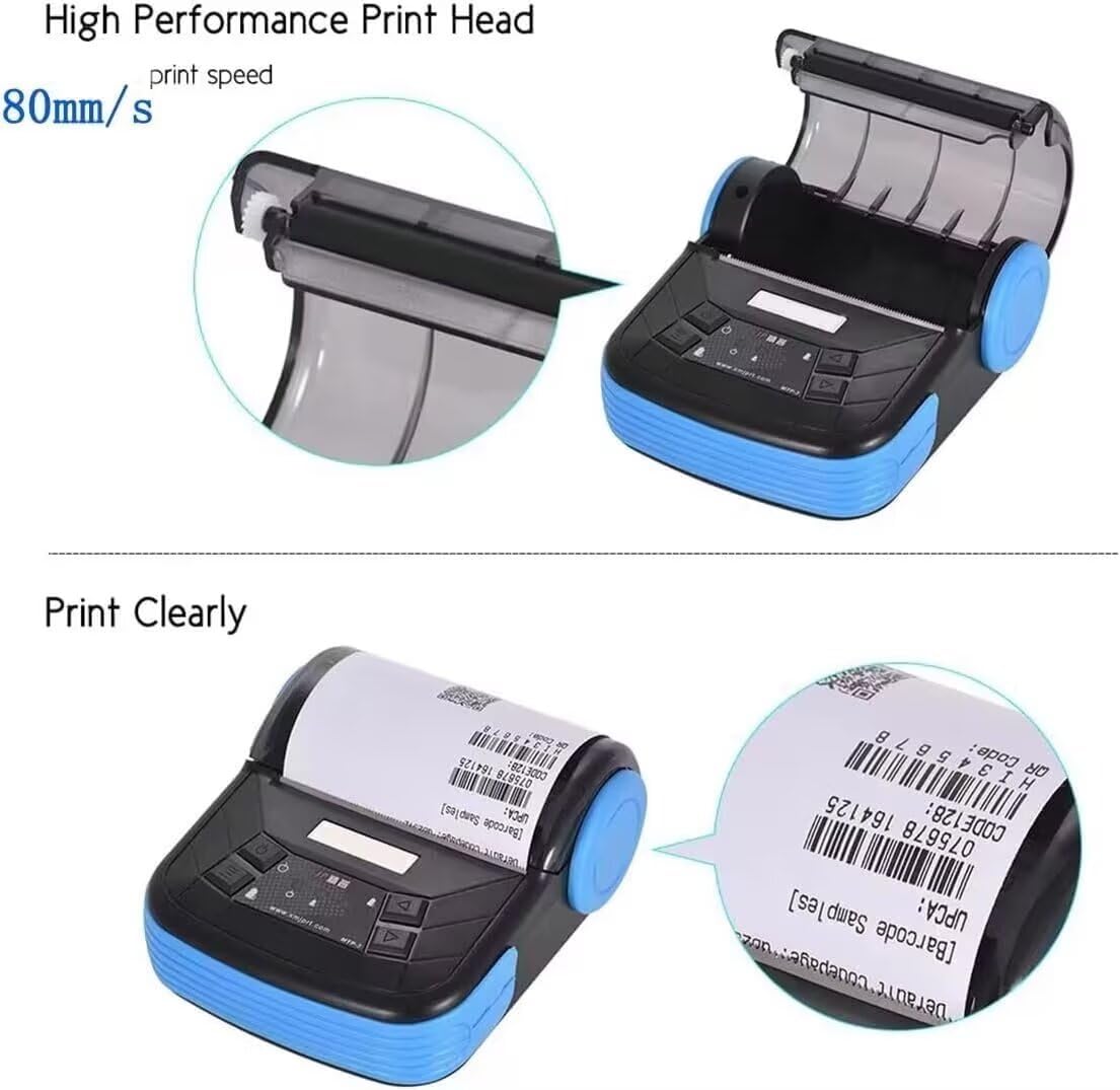 GZGYNADAST NOT for iOS/ipad/MAC/iPod, only Compatible with Android/Windows,80mm Portable Bluetooth Receipt Thermal Printer Wireless Ticket Bill Invoice pos Printer for Small Business