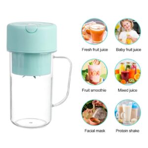 JzcsdkSIL Small Portable Blender 420ML Electric Juicer Fruit Mixers Rechargeable Blender Small Juicer With Handle Waterproof Portable Juicer Cup Blender, Green