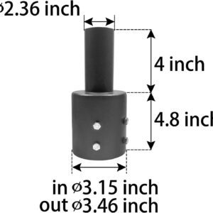 Light Pole Adapter for 3-inch Round Pole, Top Pole Tenon with 2 3/8" Slip Fit Mount, Round Pole Bracket Tenon Adapter for Led Parking Lot Lights Led Shoebox Led Area Light (1 Pack)