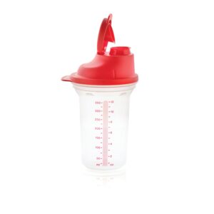 tupperware all-in-one prep shaker bottle with measurements and airtight and leak-proof lid - dishwasher safe & bpa free