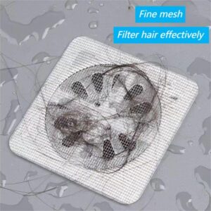 100 PCS Pack Disposable Shower Drain Cover Hair Catcher Shower Drain Mesh Stickers for Bathroom Washbasin Bathtub Kitchen Sink for Human and pet Hair