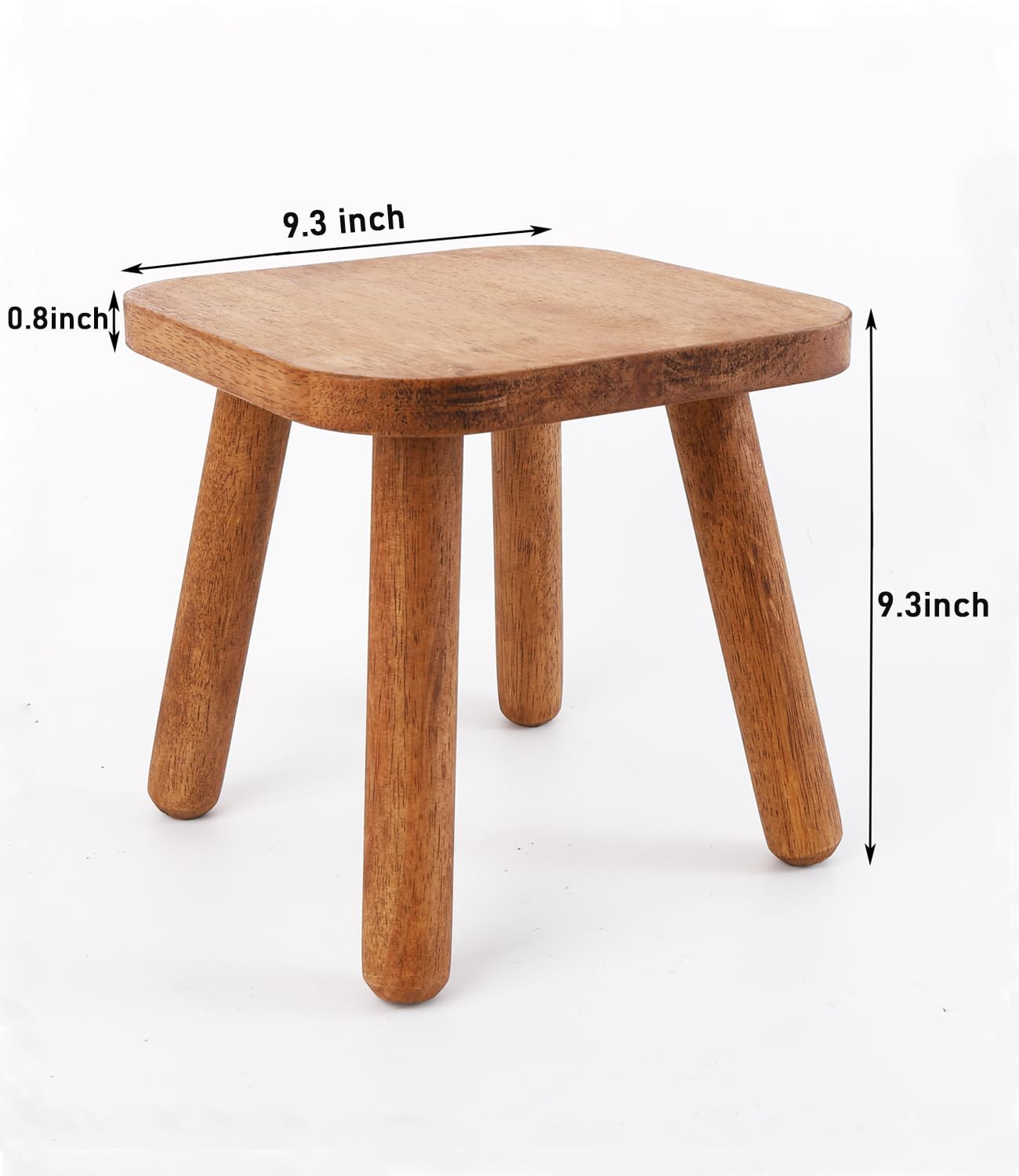 zaowofires Solid Wood Step Stool，Milking Stool, Plant Stand, Round Foot Stool, Removable Portable Stool, Shoe Changing Stool, Small Short Stooll (Walnut)