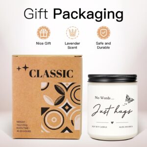 Sympathy Gifts for Loss of Loved One, No Words, Just Hugs Christmas in Heaven Memorial Gifts Candle Gifts, Thinking of You, Get Well Soon, Cheer Up, Bereavement Gifts,Comfort Condolence Candle