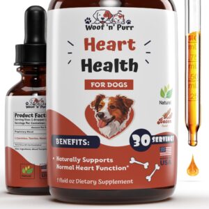 dog heart health - helps to support cardiovascular function & overall heart health - dog heart supplements - heart supplements for dogs - cardiac support for dogs - heart health for dogs - 1 fl oz