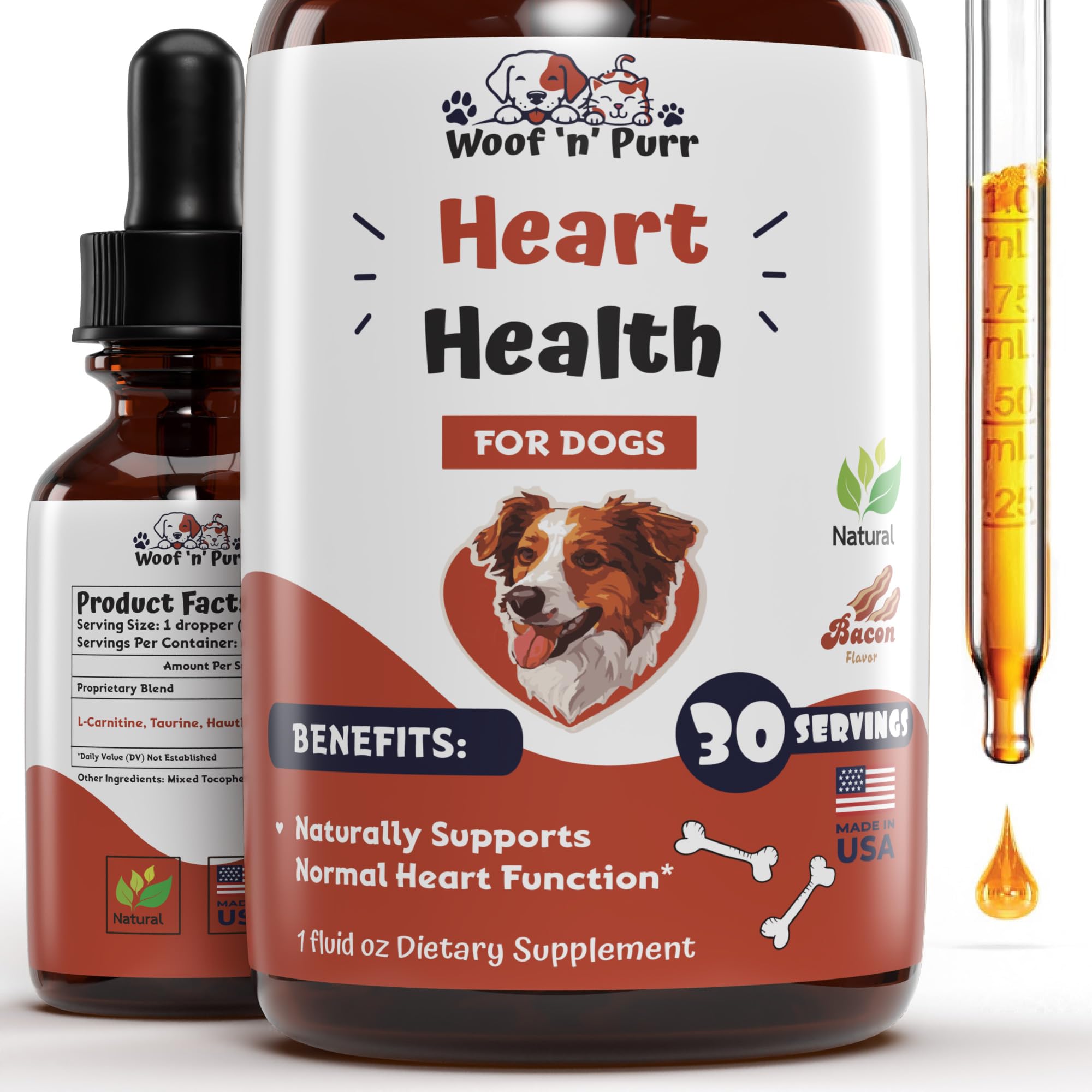 Dog Heart Health - Helps to Support Cardiovascular Function & Overall Heart Health - Dog Heart Supplements - Heart Supplements for Dogs - Cardiac Support for Dogs - Heart Health for Dogs - 1 fl oz