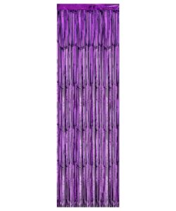 mr. pen- metallic foil curtains, purple backdrop, 3.3 x 8.3ft, purple tinsel backdrop, foil fringe curtains party decorations, tinsel curtain backdrop, foil curtain backdrop, birthday door decoration