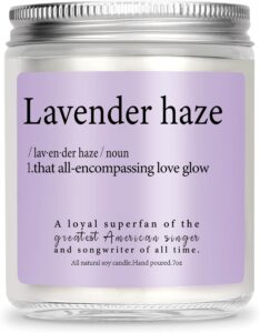 forgreetme ts lavender scented candle, music lovers gifts for fans, perfect ts gifts for women and music merch singer fans with definition of ts, best birthday gifts for women