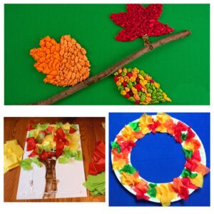 Exquiss 2400 Pcs Autumn Leaf Colors Fall Colors Tissue Paper Squares 2 Inch (12 Colors) for Fall Harvest Holiday Pompom St. Patrick's Day Craft Scrunch Art Tree Craft Leaf Art Paper Kids' DIY Craft