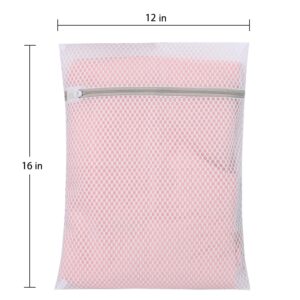 12 x 16 Inches Durable Honeycomb Mesh Laundry Bags,2Pcs/3Pcs lingerie bags for Laundry (Set of 2(12Inch×16Inch))