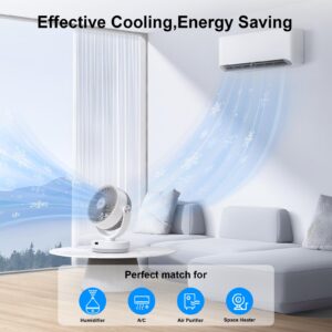 Air Circulator Fan for Bedroom, 13Inch 28dB Quiet Table Fan with 3 Speed, Remote Control, 90° Oscillating Fan with 7H Timer, 120° Adjustable Tilt, Powerful Desk Fan for Whole Room Home Office