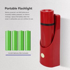 Mumusuki LED Flashlight, Wall Mounted Battery Powered with High Brightness Small Emergency Flashlight for Hurricane Supplies, Black Outs, Power Failure