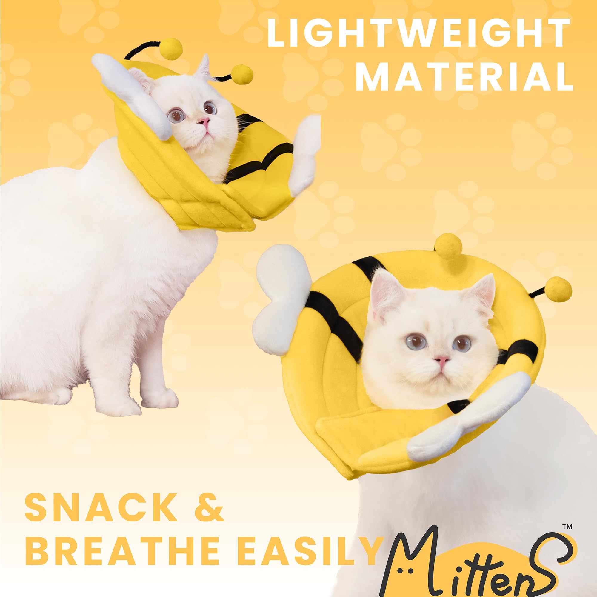 MITTENS Soft Cat Cone, Adjustable Cat Recovery Collar, Elizabethan Collar for Cats