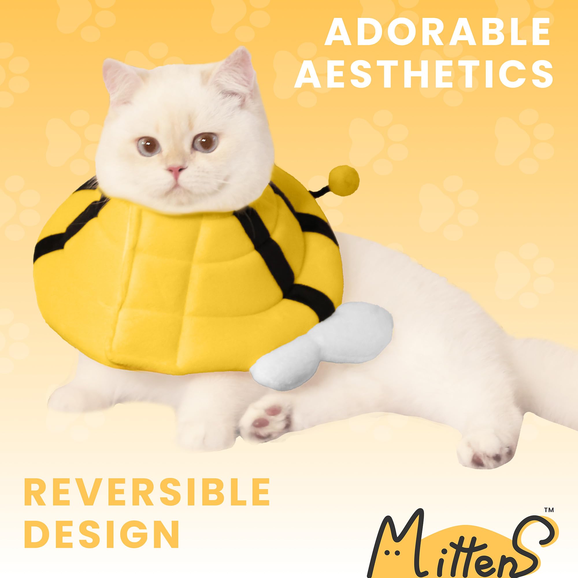 MITTENS Soft Cat Cone, Adjustable Cat Recovery Collar, Elizabethan Collar for Cats