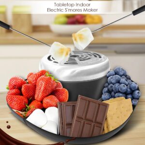 Smores Maker Tabletop Indoor Kit Smores Kit Flameless Electric S'mores Maker Marshmallow Roaster, Movie Night Supplies Housewarming Christmas Gifts 120V