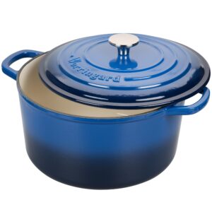 VORRINGARD Enameled Cast Iron Dutch Oven Pot with Lid, for Sourdough Bread Baking, Round Dutch Ovens, 6 Quart, Blue